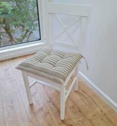 Hemp Linen Seat Cushion For Chair With Ties Filled Organic Hemp Fiber in Natural Linen Fabric Chair Cushion Pillow