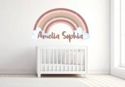 Rainbow Wall Sticker , Name Decal Gifts Personalised Art Decor Sign Playroom Decoration Unicorn Boho - thumbnail 1