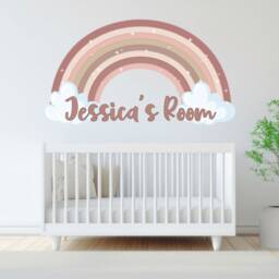 Rainbow Wall Sticker , Name Decal Gifts Personalised Art Decor Sign Playroom Decoration Unicorn Boho - thumbnail 2