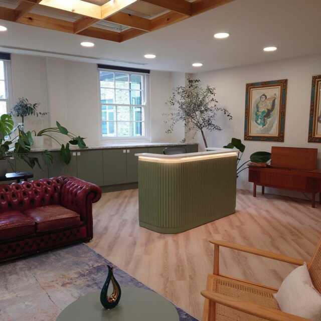 Custom Modern Reception Desk - Curved Front Bar Counter Handmade - image 1