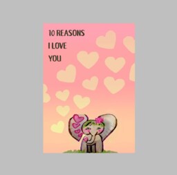 Custom Gift Reasons I Love You - Baby Child Appreciation Personalize Cute Elephant Pink Yellow Green Grey Wall Art Birthday Wedding - thumbnail 1