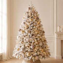 Beige Velvet Christmas Balls Holiday Tree Ornaments, Set Of 12 - thumbnail 2