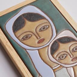 Mother Daughter Portrait Ceramic Tile Motherhood Family Reunion Gift Love Single Mom Wall Art For From - thumbnail 2