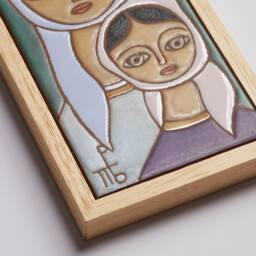 Mother Daughter Portrait Ceramic Tile Motherhood Family Reunion Gift Love Single Mom Wall Art For From - thumbnail 3
