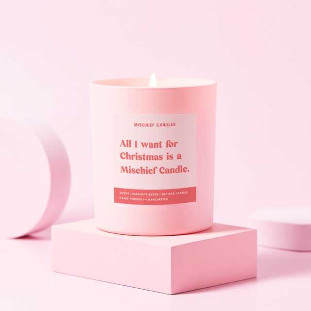 Funny Christmas Gift All I Want For Is A Mischief Candle - image 1