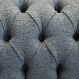 3 Seater Grey Herringbone Wool Chesterfield Sofa, & Antique Gold Leather, British Handmade - thumbnail 4