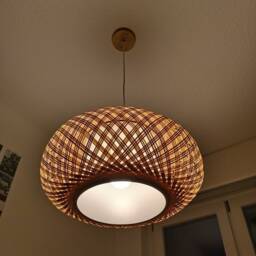 Creative Bamboo & Parchment Paper Pendant Light, Decorative Ceiling Lighting Fixture, Home Living