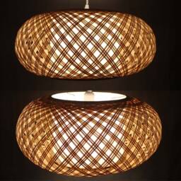 Creative Bamboo & Parchment Paper Pendant Light, Decorative Ceiling Lighting Fixture, Home Living - thumbnail 3