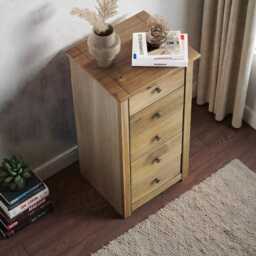 Chest Of Drawers Narrow Side Table 5 Drawer Storage Organizer, Bedroom Furniture - thumbnail 2