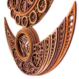 Mandala Moon Sun Wood Art Laser Cut Wall Decor - thumbnail 2