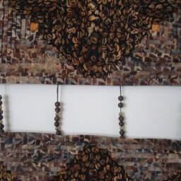 Log Cabin Wall Hanging - Rustic Quilt Art Two-Piece Fabric Decor Handmade Gift - thumbnail 4