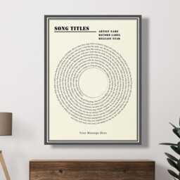 Personalized Song Lyrics Print, Custom Music Poster, Anniversary Gift - thumbnail 1