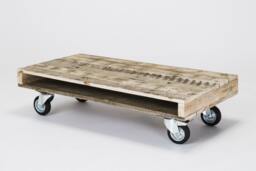 Pallet Coffee Table On Wheels - thumbnail 1