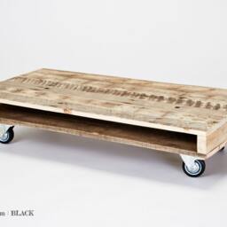 Pallet Coffee Table On Wheels - thumbnail 3