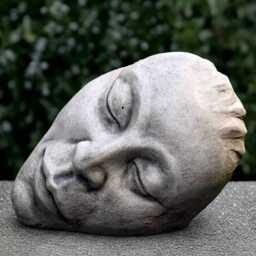 Stone Face Sculpture Concrete Modern Decoration Cement Head Figurine Outdoor Statue Garden & Home Ornament Face Lover Gift - thumbnail 2