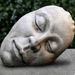 Stone Face Sculpture Concrete Modern Decoration Cement Head Figurine Outdoor Statue Garden & Home Ornament Face Lover Gift - thumbnail 1