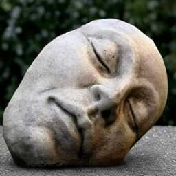 Stone Face Sculpture Concrete Modern Decoration Cement Head Figurine Outdoor Statue Garden & Home Ornament Face Lover Gift - thumbnail 3