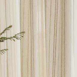 Paula Linen Stripe Curtain, Natural Custom Curtain For Bedroom & Livingroom, Beige Extra Long 1Pc - thumbnail 2