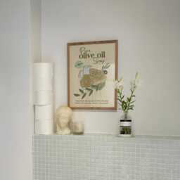 Olive Oil Soap Bathroom Print Vintage Mid-Century Wall Art - thumbnail 3