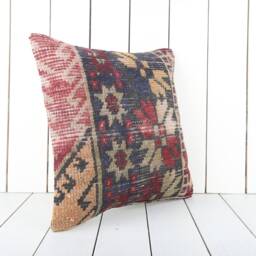 16x16 Kilim Pillow Cover Turkish Bohemian Cushion - thumbnail 2