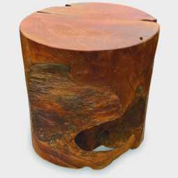 Solid Teak Root Side Table 40cm - Handmade Indoor & Outdoor - thumbnail 4