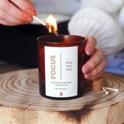 Well-Being Focus Candle - Energising Aromatherapy Scented Soy Wax For Concentration, Mental Clarity & Productivity - thumbnail 3