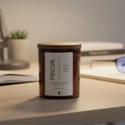 Well-Being Focus Candle - Energising Aromatherapy Scented Soy Wax For Concentration, Mental Clarity & Productivity