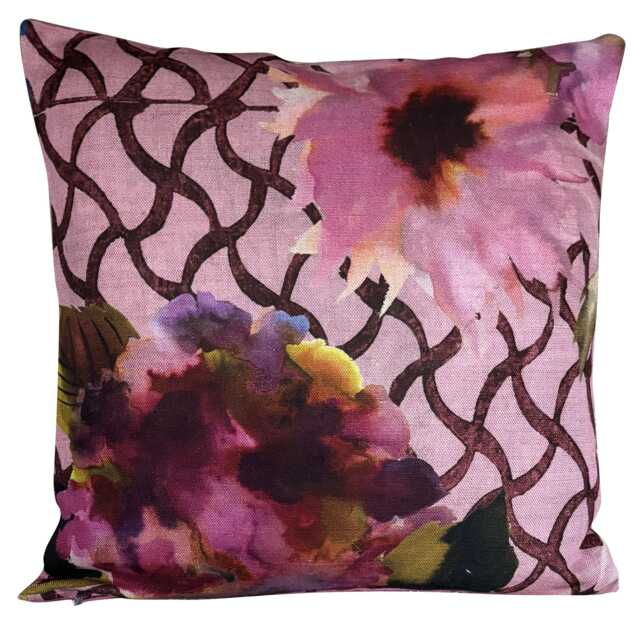 Designers Guild Jaipur Rose Linen Floral Cushion Cover - image 1