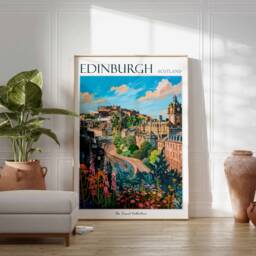 Edinburgh Scotland Travel Poster Botanical City Art Print - thumbnail 3