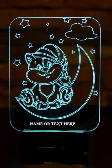 Bear On The Moon, Personalized 3D Illusion Smart App Control Night Light Bluetooth, Music, 7&16M Color Mobile App, Made in UK - image 1