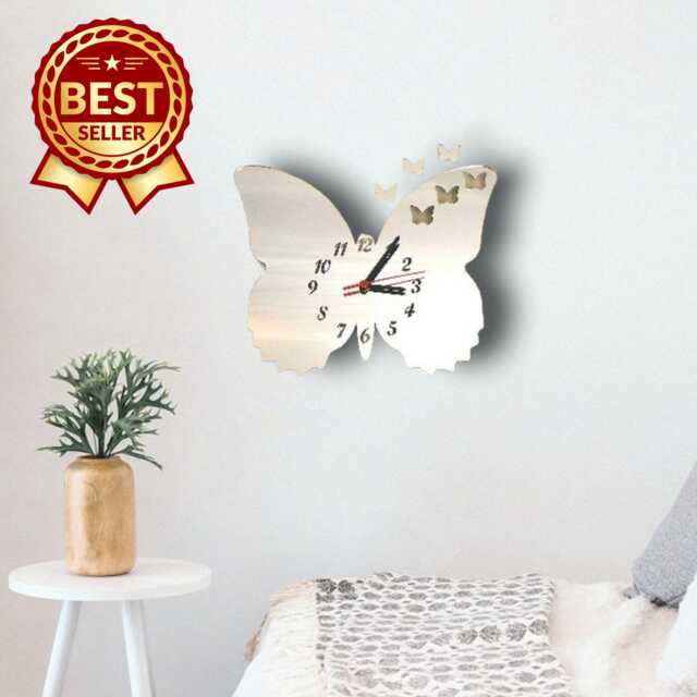 Frilly Butterfly Acrylic Clock - Many Colours Available - Bespoke Shapes & Sizes Made - image 1