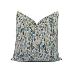 Romo - Orrin Eucalyptus Contemporary Grey Painterly Velvet Cushion Cover Handmade Throw Pillow Designer Home D??cor - thumbnail 1