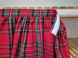 Plaid Vanity Skirt, Shelf Covering Utility Self Adhesive Sink Hook & Loop Skirt - thumbnail 1