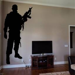 Army Man Vinyl Wall Art, Decal, Sticker, Transfer, Mural, Removable, Rent Friendly, Interior, Exterior, Full - 0026