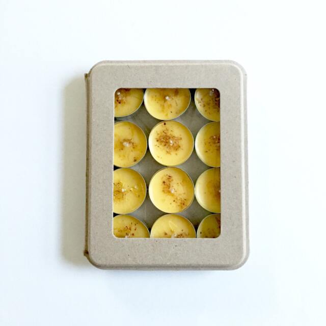 Citrus Soy Tealight Candles Hand Poured With Calendula - Set Of 12 - image 1