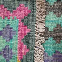 Handmade Tribal Wool Runner, Multicolour Artisan Afghan Turkish Persian Qashqai Moroccan Navajo Flatweave Kilim Rug 249x69 cm - thumbnail 3