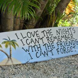 Surfboard Wall Decor, Best Friend Gift, Beach House Decor For Pool Deck, Tiki Bar Wooden Surfboard - thumbnail 3