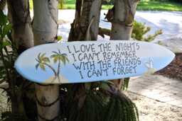 Surfboard Wall Decor, Best Friend Gift, Beach House Decor For Pool Deck, Tiki Bar Wooden Surfboard - thumbnail 1