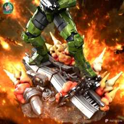 Covenant Breaker - Sci-Fi Super Soldier Last Defender Master Chief Resin Figure 16K - thumbnail 4