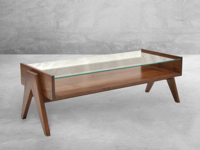 Handmade Pierre Jeanneret Inspired Coffee Table - Reclaimed Teakwood - image 1