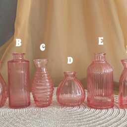 Light Pink Glass Bud Vases - Vintage-Inspired Mini Vases, Sold Individually - thumbnail 2