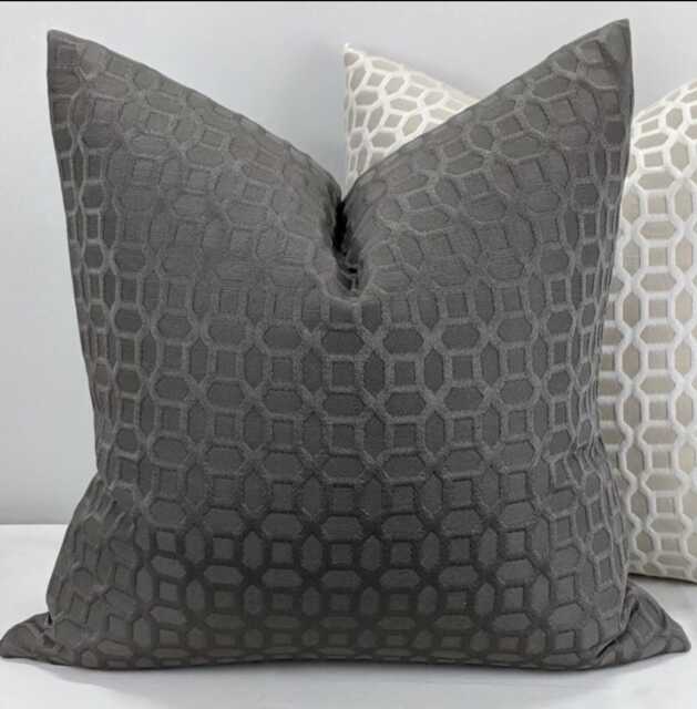 Iliv Graphite Honeycomb Cushion Cover Geometric Double Sided Modern Sofa Bed Pillow Cover - image 1