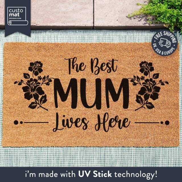 Mother's Day Doormat - Best Mum Gift For Her The Lives Here Family Rug Love Custom - image 1