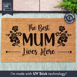 Mother's Day Doormat - Best Mum Gift For Her The Lives Here Family Rug Love Custom - thumbnail 1