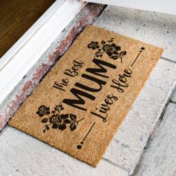 Mother's Day Doormat - Best Mum Gift For Her The Lives Here Family Rug Love Custom - thumbnail 2