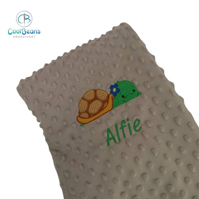 Tortoise - Bubble Baby Blanket Embroidered Personalised 95cm X 75cm