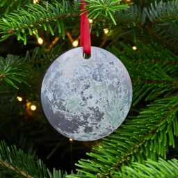Full Moon Personalised Christmas Tree Decoration - Silver/Gold/Copper/Bronze. Add Any Name Or Message To The Back - thumbnail 2