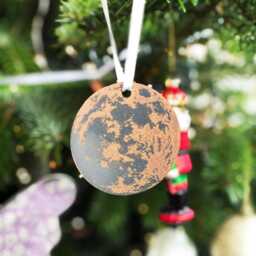 Full Moon Personalised Christmas Tree Decoration - Silver/Gold/Copper/Bronze. Add Any Name Or Message To The Back - thumbnail 4
