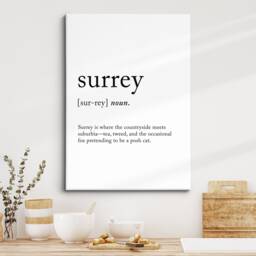 Surrey England Definition Dictionary Funny Quote Minimalist Framed Print & Canvas Wall Art Poster Home Decor Interior Gifts - thumbnail 1