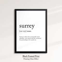 Surrey England Definition Dictionary Funny Quote Minimalist Framed Print & Canvas Wall Art Poster Home Decor Interior Gifts - thumbnail 2